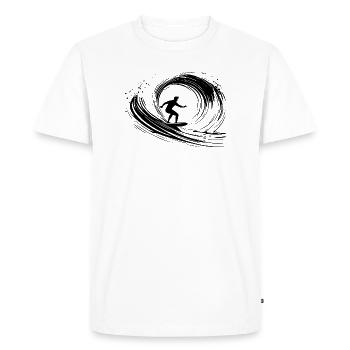 Surfing Art Surfer Illustration - Men's Premium Organic T-Shirt - white - Front - Nico (187cm)