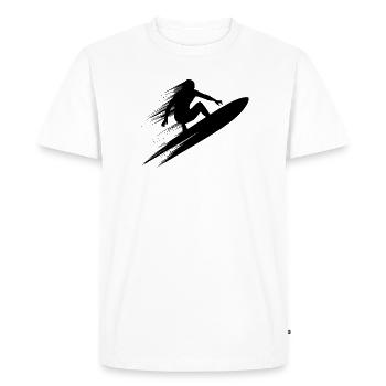 Surfing Art Surfer Illustration - Men's Premium Organic T-Shirt - white - Front - Nico (187cm)