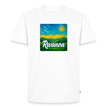 Rwanda – La beauté verte de l’Afrique - T-shirt Premium bio Homme - blanc - Devant - Nico (187cm)