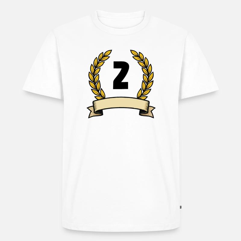 Lorbeerkranz Emblem Banner 2 - Männer Premium Bio T-Shirt - Weiß