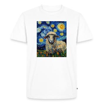 Sheep Van Gogh Style Starry Night - Men's Premium Organic T-Shirt - white - Front - Nico (187cm)