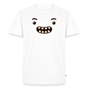 Monster Face - Men's Premium Organic T-Shirt - white - Front - Nico (187cm)