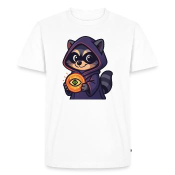 Quand un raton laveur trouve quelque chose - T-shirt Premium bio Homme - blanc - Devant - Nico (187cm)