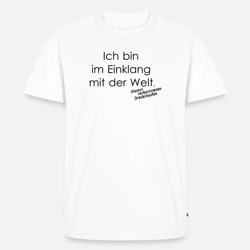 Einklang mit der Welt - Männer Premium Bio T-Shirt - Weiß