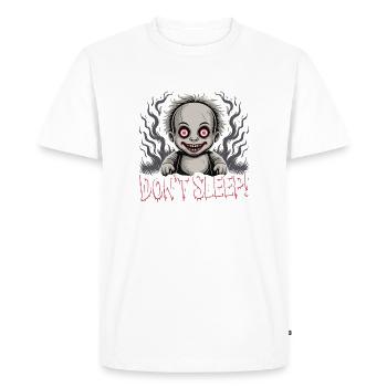 Poupée effrayante Ne dort pas - T-shirt Premium bio Homme - blanc - Devant - Nico (187cm)