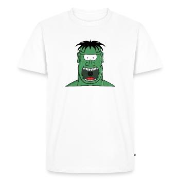 Créature monstrueuse hurlante - T-shirt Premium bio Homme - blanc - Devant - Nico (187cm)
