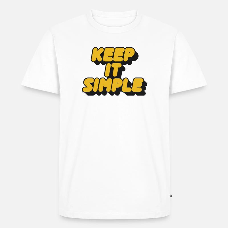 Keep It Simple Retro Bold - Männer Premium Bio T-Shirt - Weiß