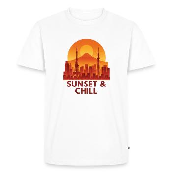 Tranquillité de Sunset City - T-shirt Premium bio Homme - blanc - Devant - Nico (187cm)