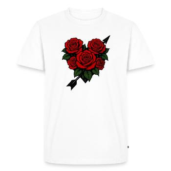 Roses heart love - Men's Premium Organic T-Shirt - white - Front - Nico (187cm)