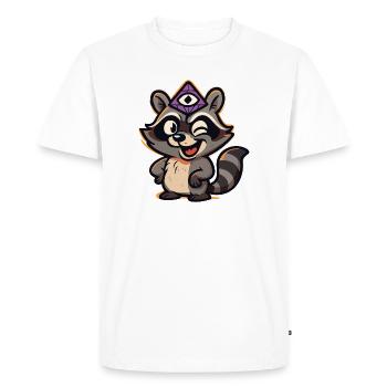 Joyeux petit raton laveur - T-shirt Premium bio Homme - blanc - Devant - Nico (187cm)