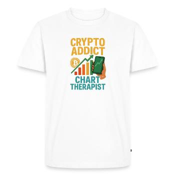 Crypto Chart Therapist, Investing  - Men's Premium Organic T-Shirt - white - Front - Nico (187cm)