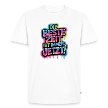 Le meilleur moment est toujours en direct maintenant Carpe Diem - T-shirt Premium bio Homme - blanc - Devant - Nico (187cm)
