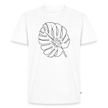 Monstera Leaf Outline - Men's Premium Organic T-Shirt - white - Front - Nico (187cm)