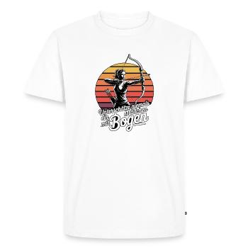 Archery design for archers and courses - Men's Premium Organic T-Shirt - white - Front - Nico (187cm)