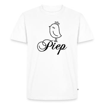 Moineau Bip avec couronne – Bip Oiseau Dessin animé - T-shirt Premium bio Homme - blanc - Devant - Nico (187cm)