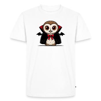 Mignon hibou d’Halloween vampire forêt hibou dessin animé - T-shirt Premium bio Homme - blanc - Devant - Nico (187cm)