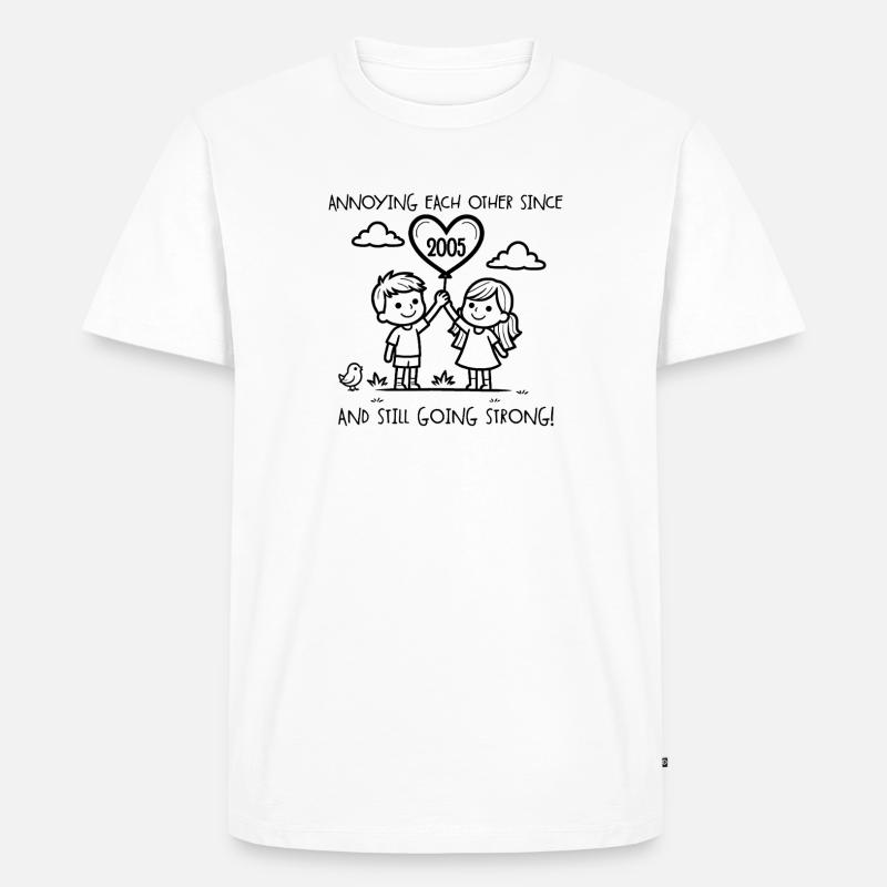 Einander nerven seit 2005 Jubiläum - Männer Premium Bio T-Shirt - Weiß