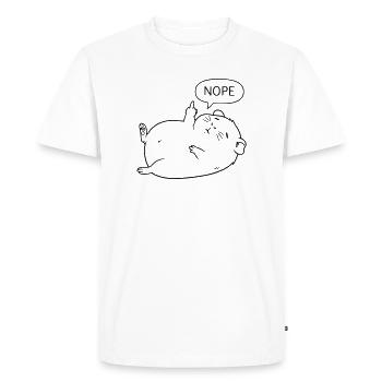 Nope Meerschweinchen | Süßes Statement Design - Männer Premium Bio T-Shirt - Weiß - Vorne - Nico (187cm)