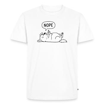 Chien non | Drôle de doigt d’honneur - T-shirt Premium bio Homme - blanc - Devant - Nico (187cm)