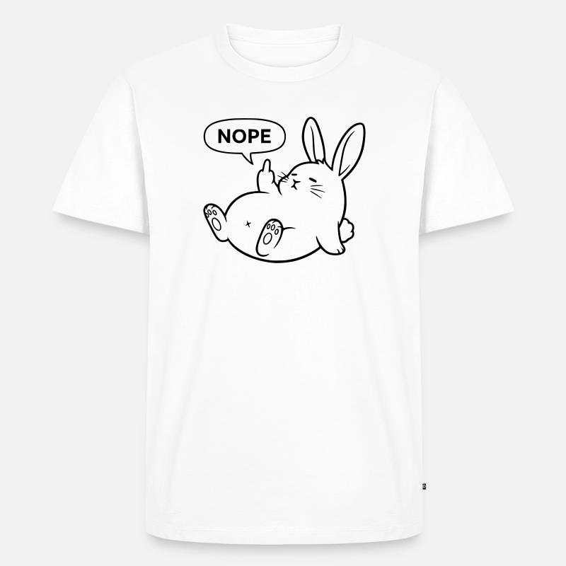 Nope Kaninchen | Freches Hasen Statement - Männer Premium Bio T-Shirt - Weiß