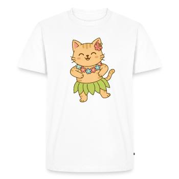 Chat à Hawaï - T-shirt Premium bio Homme - blanc - Devant - Nico (187cm)