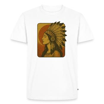 Vintage Native American Feather Headdress - Men's Premium Organic T-Shirt - white - Front - Nico (187cm)
