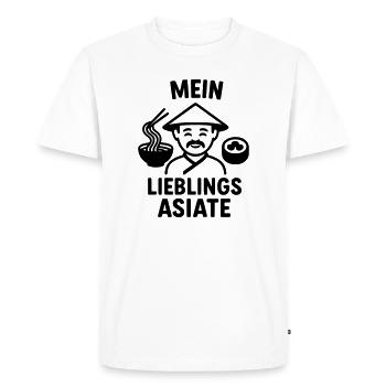 Plat asiatique préféré - T-shirt Premium bio Homme - blanc - Devant - Nico (187cm)