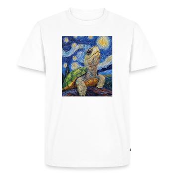 Tortue à la Van Gogh - T-shirt Premium bio Homme - blanc - Devant - Nico (187cm)