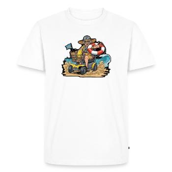 Mamie d’aventure estivale en scooter de mobilité - T-shirt Premium bio Homme - blanc - Devant - Nico (187cm)