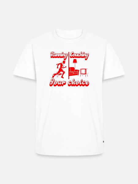 Running oder Couching - Läufer Motiv - Männer Premium Bio T-Shirt - Weiß