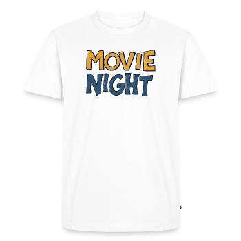 Movie Night Colorful Typographic Drawing - Men's Premium Organic T-Shirt - white - Front - Nico (187cm)