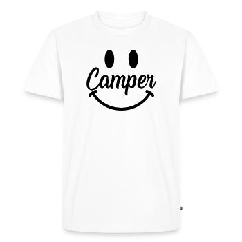 Camper Smile - Men's Premium Organic T-Shirt - white - Front - Nico (187cm)
