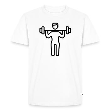 musculation - T-shirt Premium bio Homme - blanc - Devant - Nico (187cm)