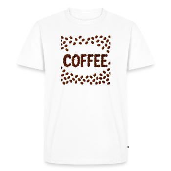 Grains de café Word Design - T-shirt Premium bio Homme - blanc - Devant - Nico (187cm)