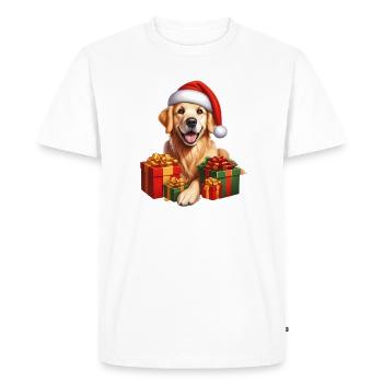 Christmas Dog with Gifts - Men's Premium Organic T-Shirt - white - Front - Nico (187cm)