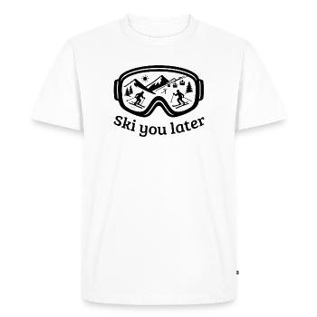 Ski You Later – des lunettes de ski conçues pour les skieurs - T-shirt Premium bio Homme - blanc - Devant - Nico (187cm)