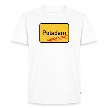 POTSDAM - MA VILLE - T-shirt Premium bio Homme - blanc - Devant - Nico (187cm)