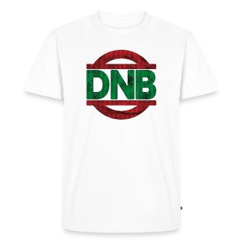 DnB Vibe Timbre RougeVert - T-shirt Premium bio Homme - blanc - Devant - Nico (187cm)