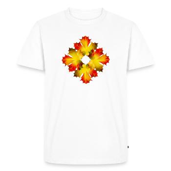 Glowing Maple Leaf Ornament – Autumnal Motif - Men's Premium Organic T-Shirt - white - Front - Nico (187cm)