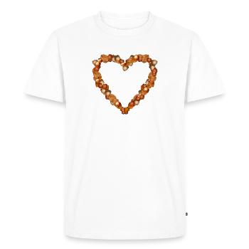Heart of Nuts – Natural Autumn Motif - Men's Premium Organic T-Shirt - white - Front - Nico (187cm)