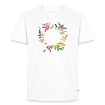 Imaginative leaf frame – delicately shimmering - Men's Premium Organic T-Shirt - white - Front - Nico (187cm)