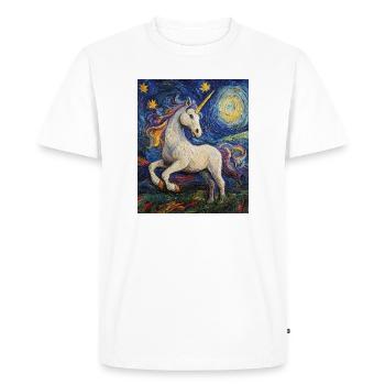 Einhorn Einhörner Licorne Style Van Gogh - T-shirt Premium bio Homme - blanc - Devant - Nico (187cm)