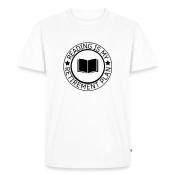 La lecture est mon plan de retraite - T-shirt Premium bio Homme - blanc - Devant - Nico (187cm)