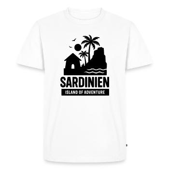 Points de repère de la Sardaigne - T-shirt Premium bio Homme - blanc - Devant - Nico (187cm)