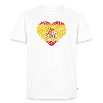 Spain Heart Shirt Flag Love Spain Gift - Men's Premium Organic T-Shirt - white - Front - Nico (187cm)