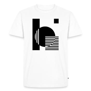 Design géométrique Bauhaus - T-shirt Premium bio Homme - blanc - Devant - Nico (187cm)
