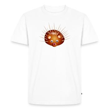 Mignon Hérisson Châtaignier – Enfance et plaisir de bricolage - T-shirt Premium bio Homme - blanc - Devant - Nico (187cm)