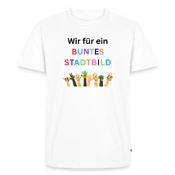 Nous voulons un paysage urbain coloré, de la diversité, de la diversité - T-shirt Premium bio Homme - blanc - Devant - Nico (187cm)