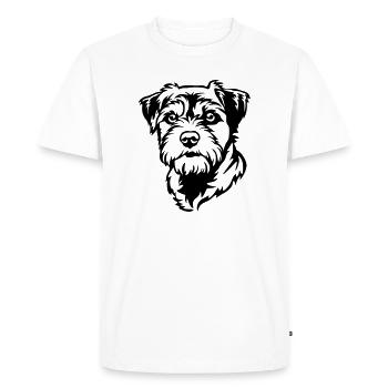 Tête de terrier de la frontière - T-shirt Premium bio Homme - blanc - Devant - Nico (187cm)