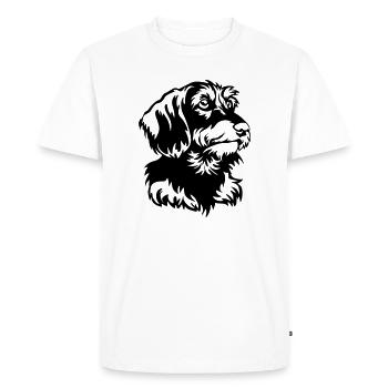 Tête de teckel - T-shirt Premium bio Homme - blanc - Devant - Nico (187cm)